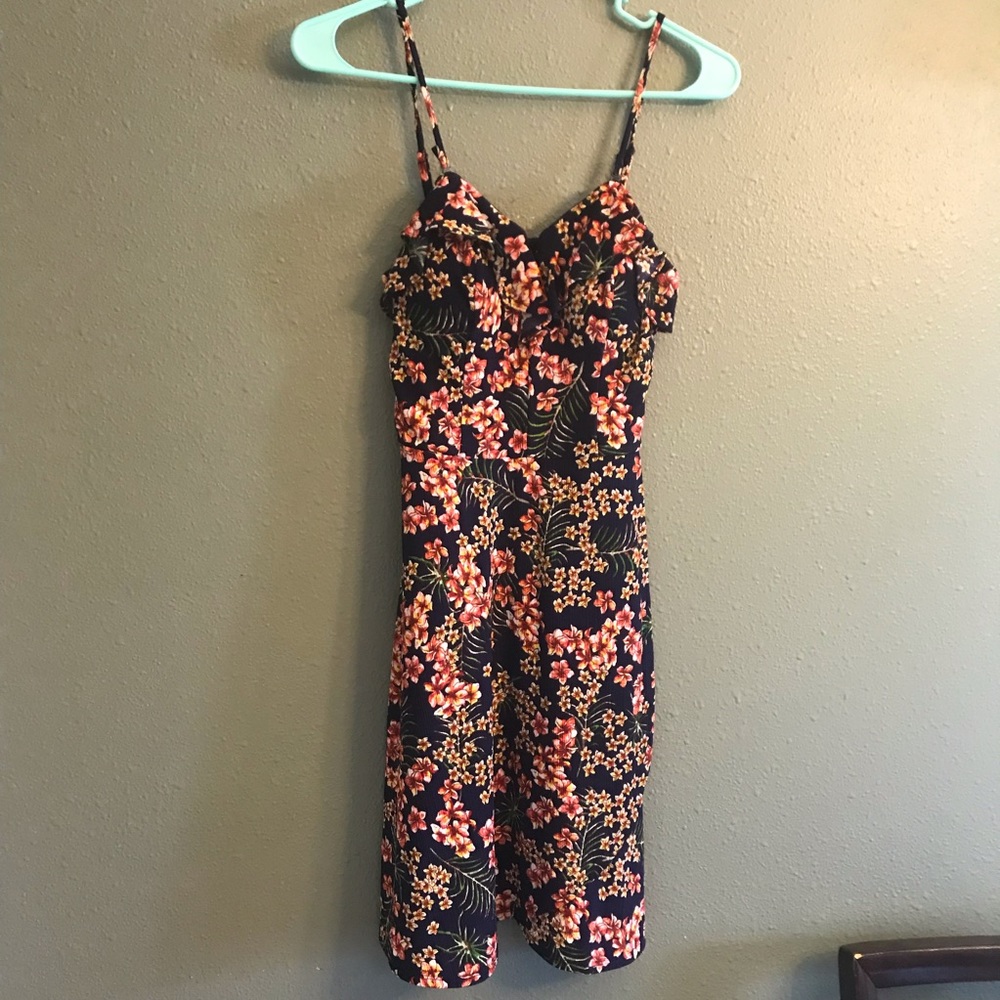 Navy Blue Floral Dress